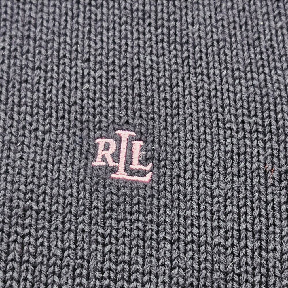 Lauren Ralph Lauren 3/4 Sleeve Navy Turtleneck Knit Sweater Women's Size Large - Picture 8 of 15